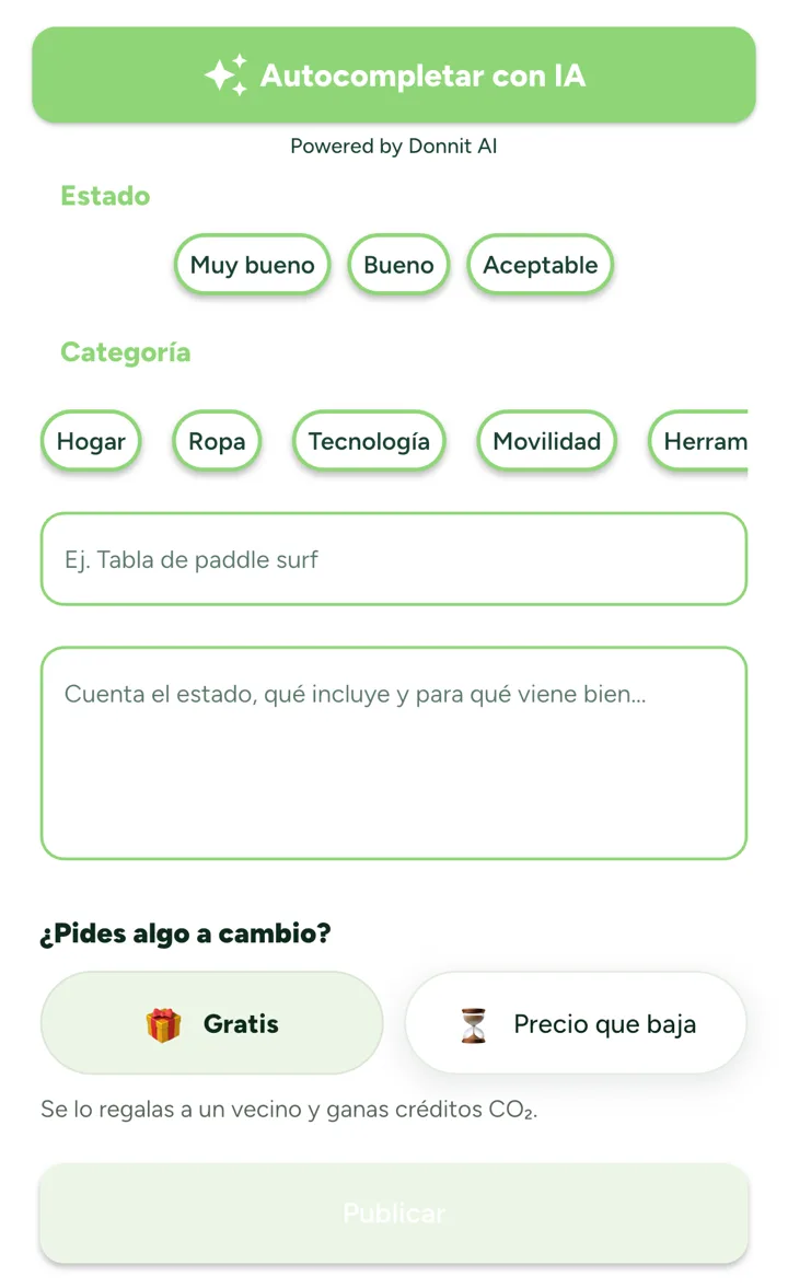 Botón «Autocompletar con IA» encima de los campos de estado, categoría, título y descripción