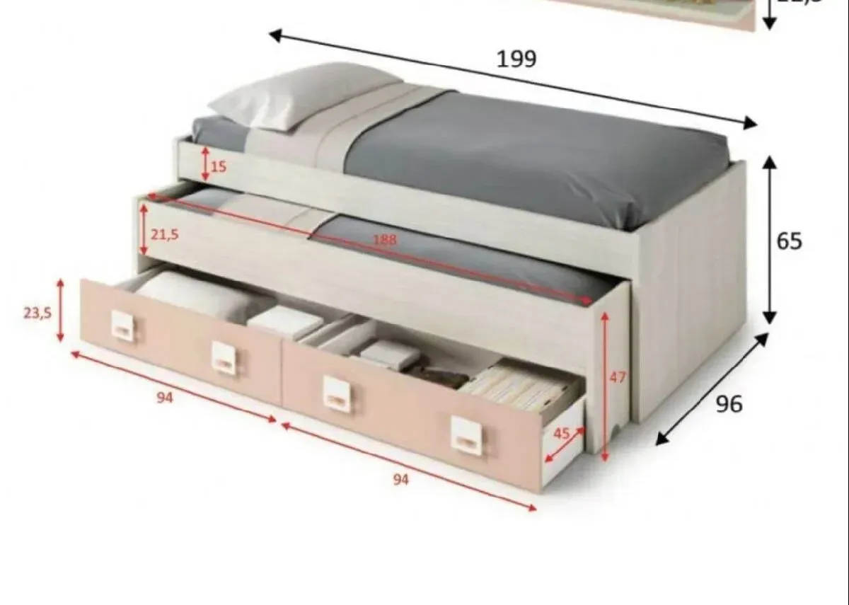Cama nido de 90 con dos cajones (foto 3)