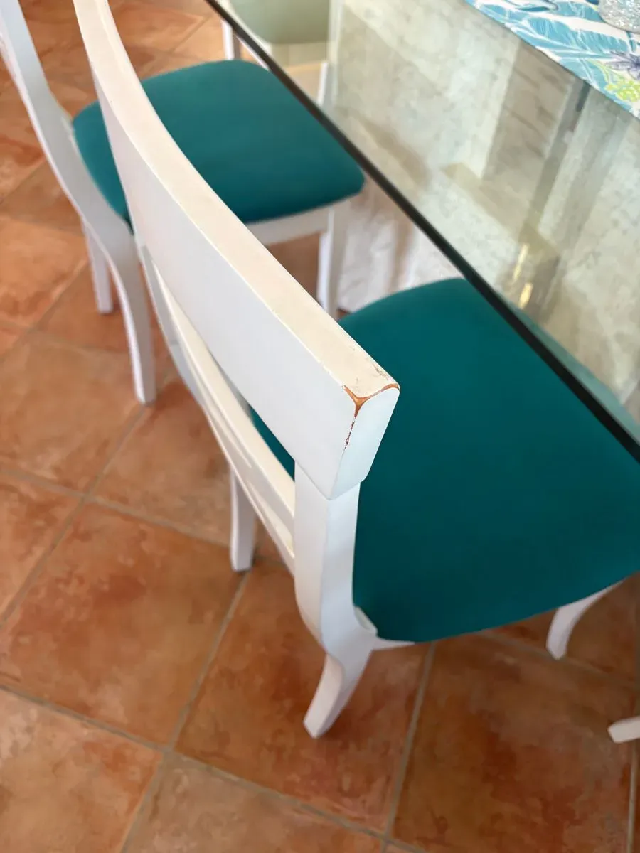 Sillas de comedor blancas verdes (foto 3)