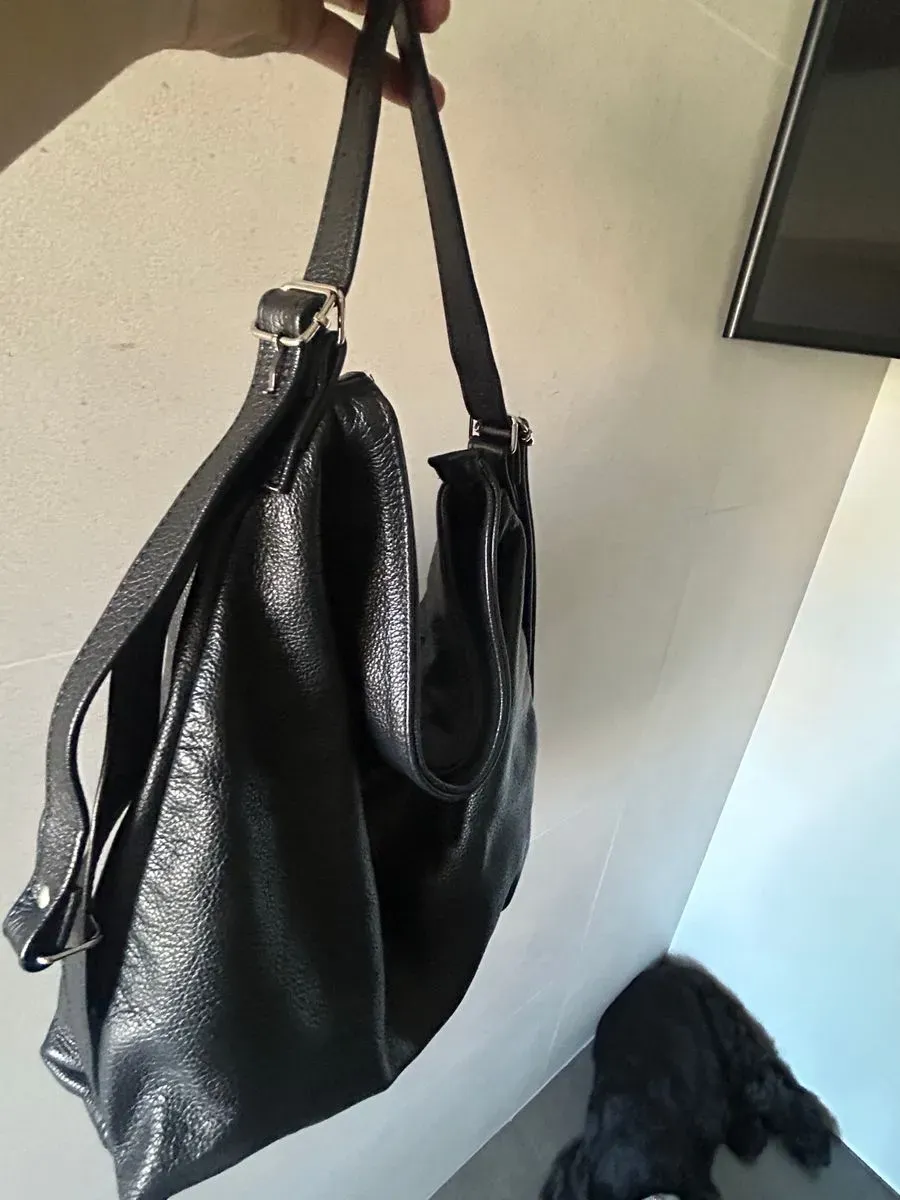 Bolso de cuero negro (foto 2)