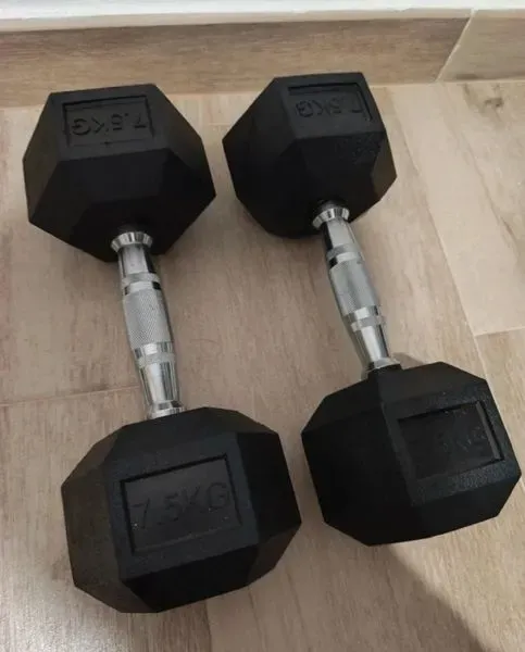 Mancuernas ergonómicas hexagonales 7.5kg