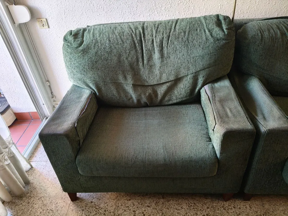 Sofá y sillón verde vintage (foto 2)