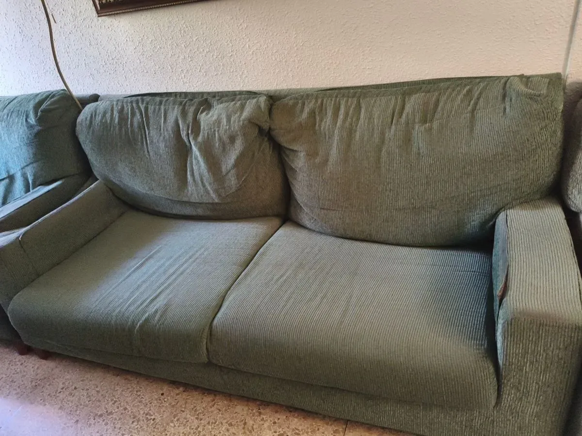 Sofá y sillón verde vintage (foto 3)