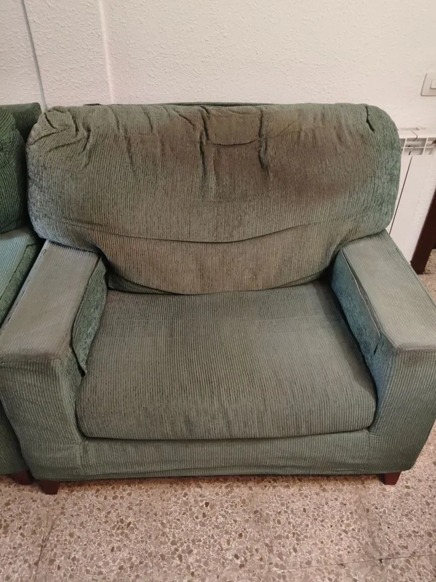 Sofá y sillón verde vintage (foto 4)